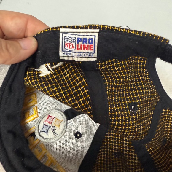 Pittsburgh Steelers NFL Pro Line Logo Athletic Hat Cap Adjustable Houndstooth - Picture 4 of 5